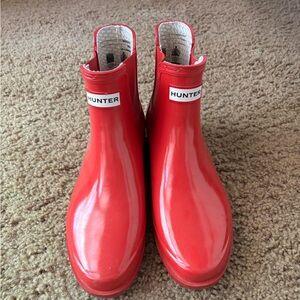 Hunter red rain boots